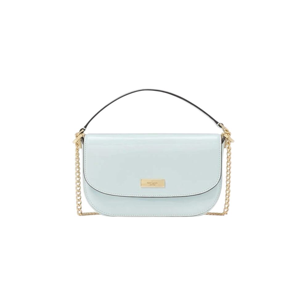 Kate Spade Krista Patent Chain Crossbody Hazy Morning Blue Shoulder Bag NWT